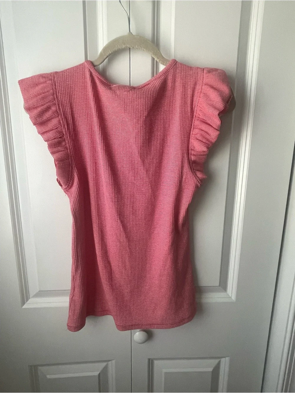 Truth Pink Ruffle Sleeve Ribbed Knit Top - Picture 7 of 8